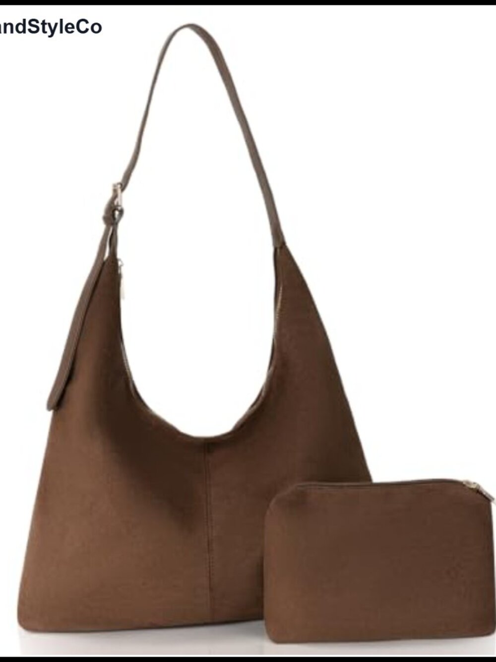 Suede Tote Bag Women Slouchy Hobo Shoulder Bag with Pouch